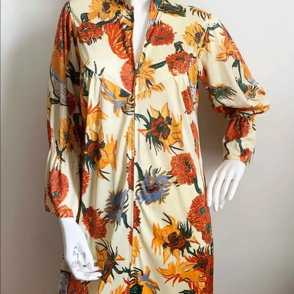 Vintage 1970s Van Gogh art print dress - Picture 3 of 15
